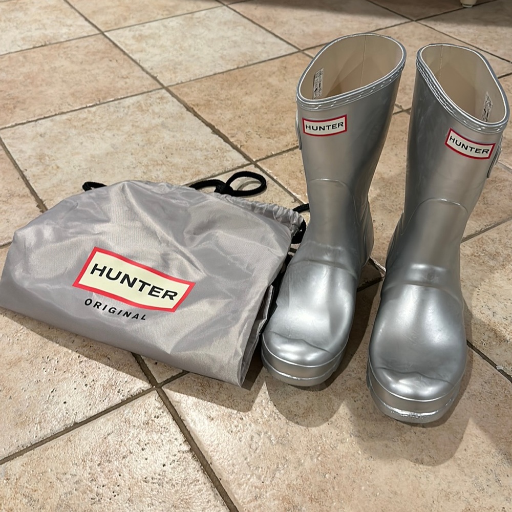 Hunter Rain Boots Silver!